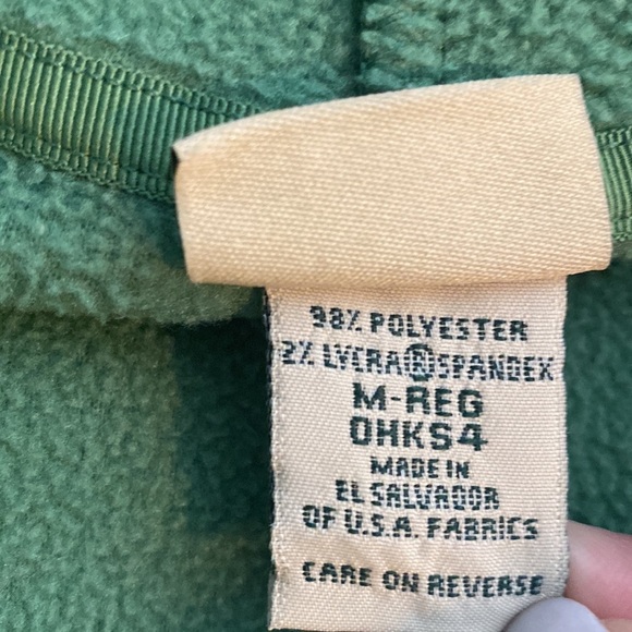 L.L. Bean Polartec Green Fleece Full Zip Jacket Medium Coat Preowned - Picture 6 of 8